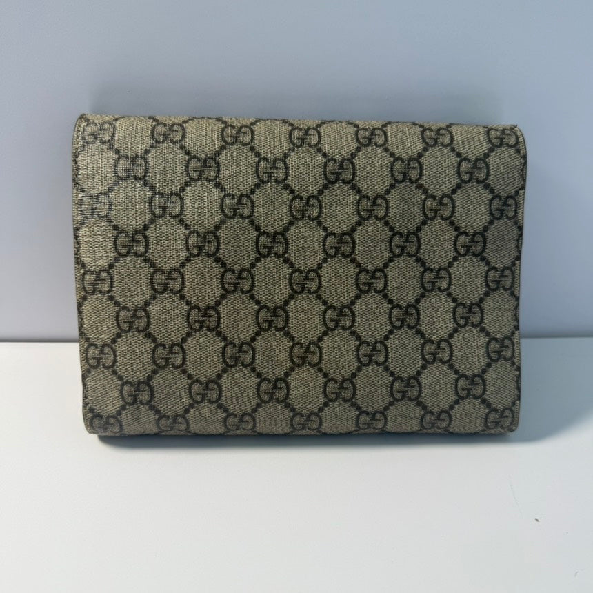 Gucci Dionysus GG Supreme Canvas Wallet On Chain Beige Small