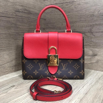 Louis Vuitton Lock Me Monogram Canvas Red Leather Handbag