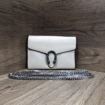 Gucci Dionysus White Leather WOC Bag