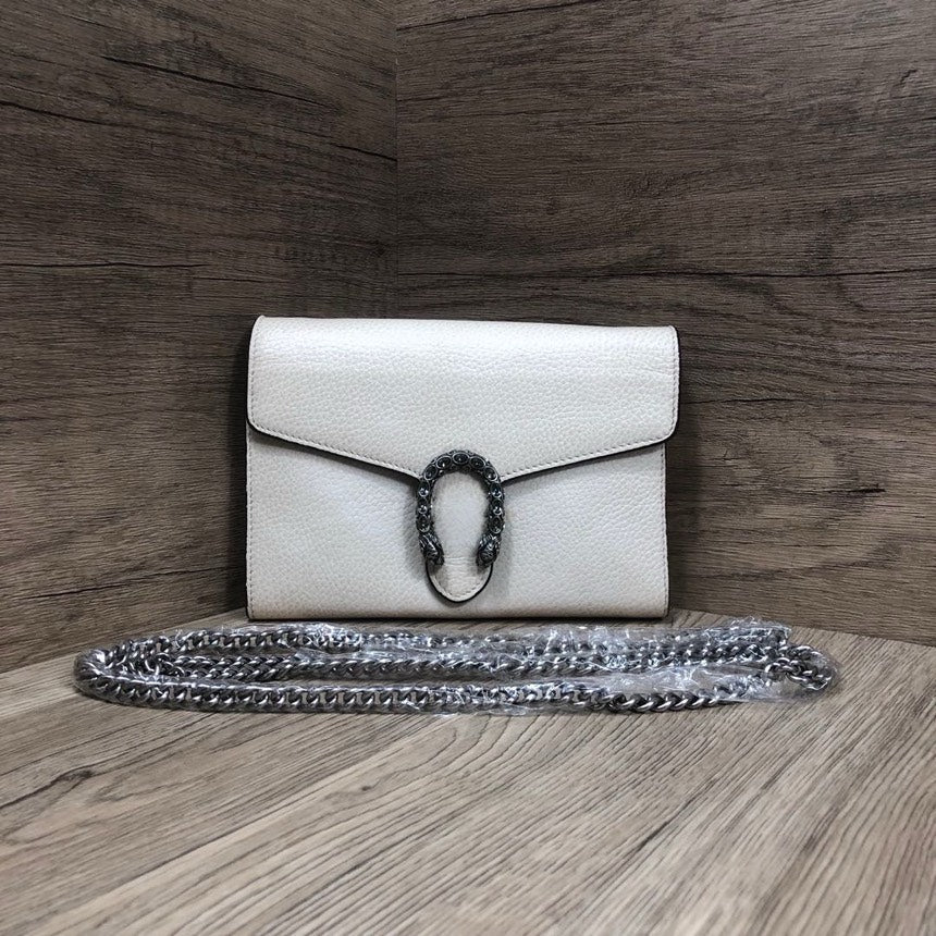 Gucci Dionysus White Leather WOC Bag