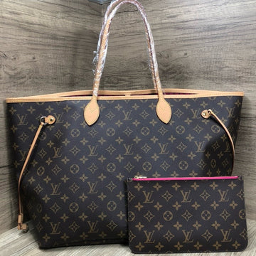 Louis Vuitton Neverfull GM Monogram Canvas Tote Brown Large
