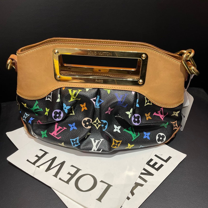 Louis Vuitton Judy Small Black Tricolor Multicolore Chain Handbag