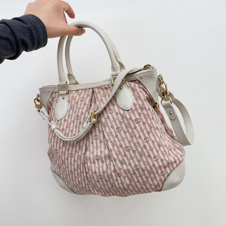 Louis Vuitton Pink Canvas Leather Two Ways Bag Medium