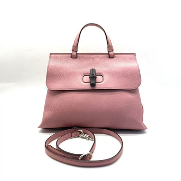 Gucci Pink Leather Two-Way Bag Medium