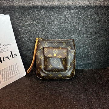 Louis Vuitton Monogram Canvas Tofu Bun Handbag Brown Small