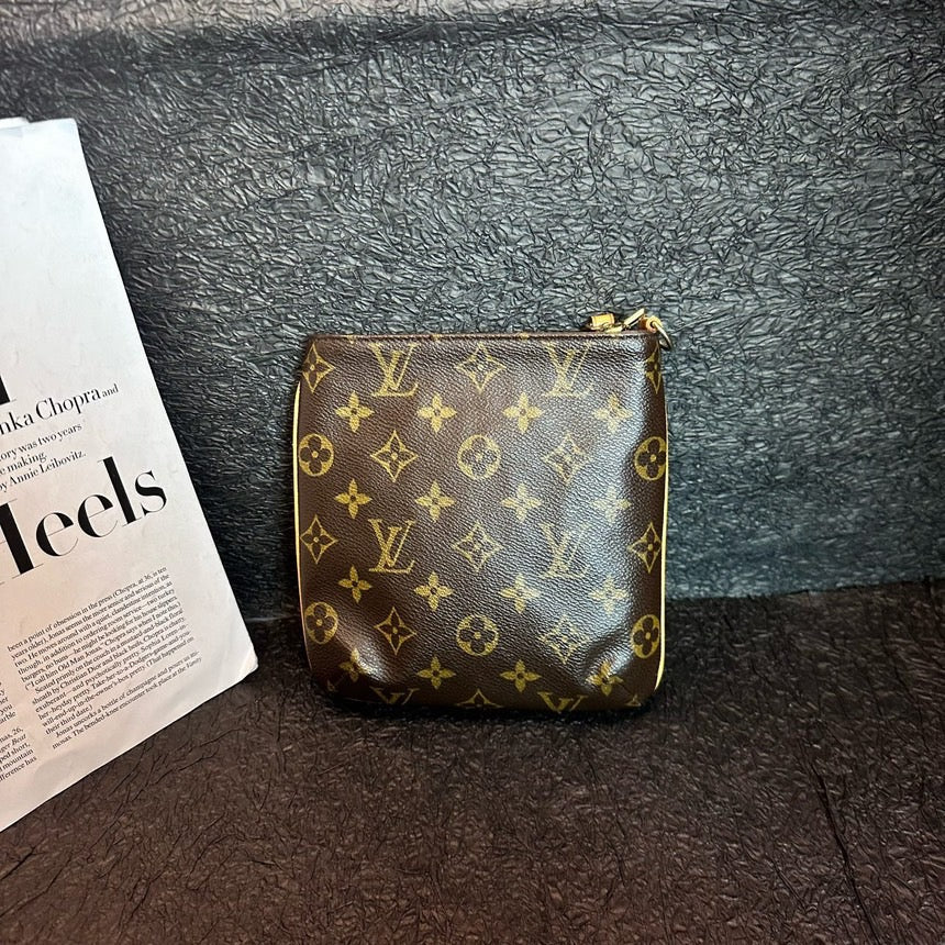Louis Vuitton Monogram Canvas Tofu Bun Handbag Brown Small