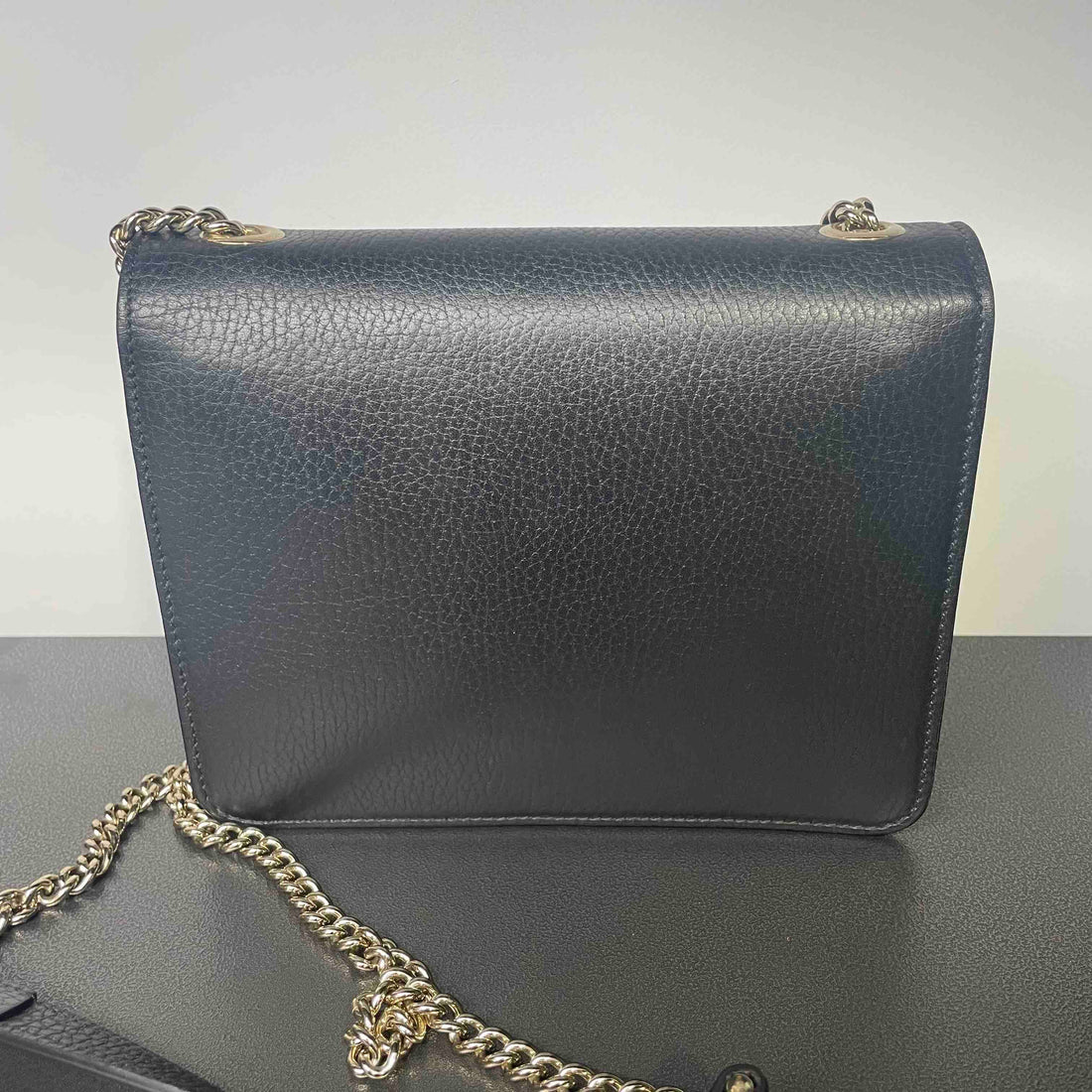 Gucci Jordaan Black Leather Shoulder Bag