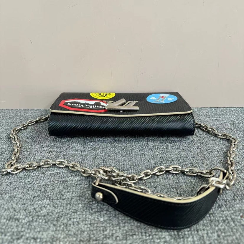 Louis Vuitton Twist WOC Black Epi Leather Chain Wallet
