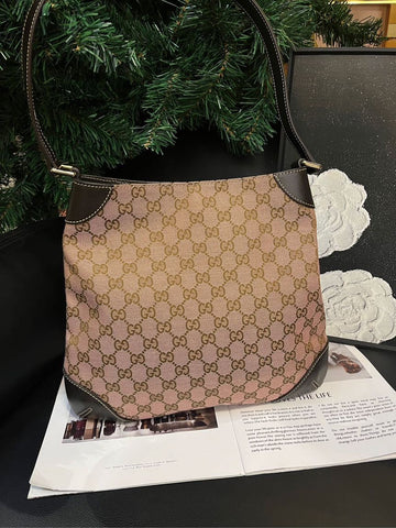 Gucci Pink Canvas Patchwork Tote Shoulder Bag