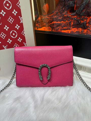 Gucci Dionysus Pink Leather Chain Bag Small