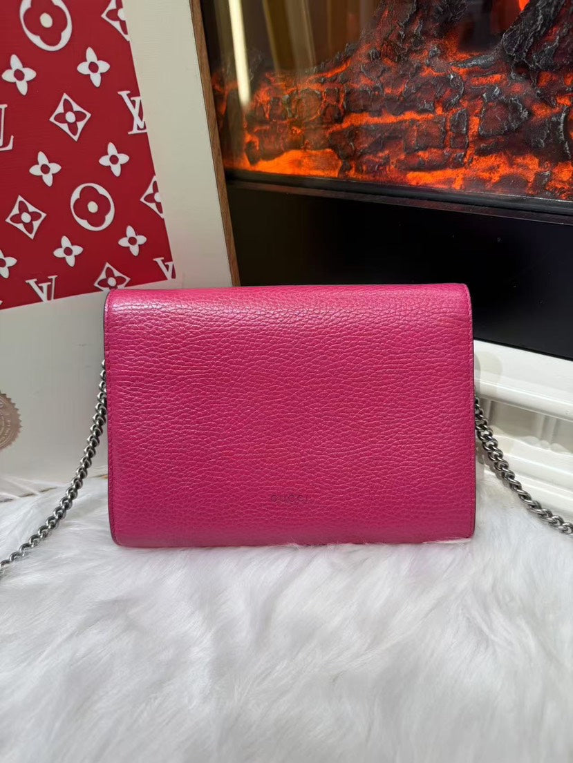 Gucci Dionysus Pink Leather Chain Bag Small