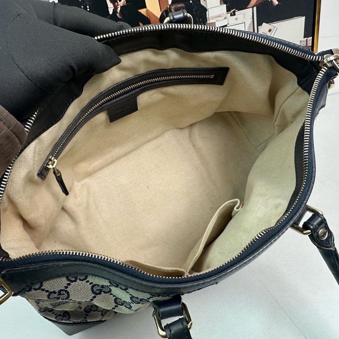 Gucci GG Canvas Black Two-Way Bag