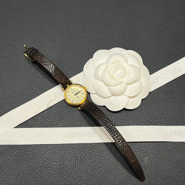 Gucci Sherry Line Ladies Watch Gold Plated Brown