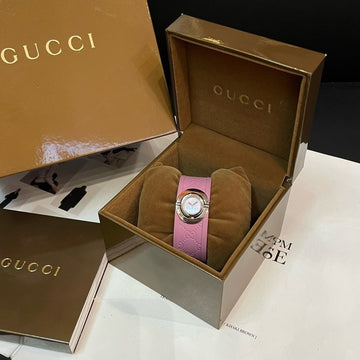 Gucci Pink Leather Quartz Watch Small