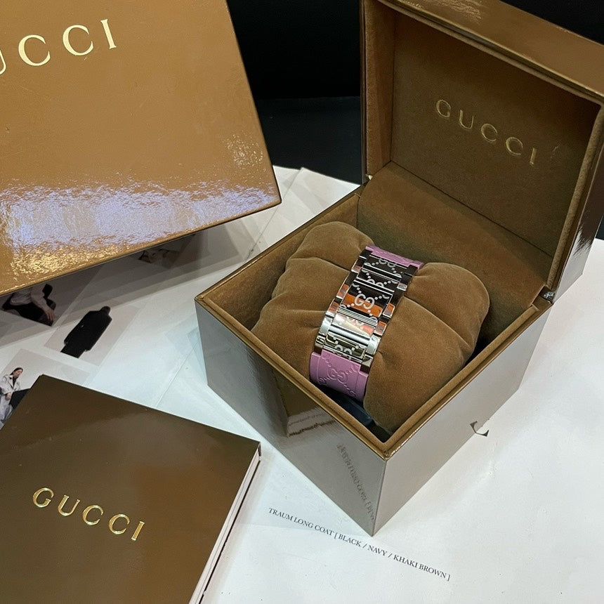 Gucci Pink Leather Quartz Watch Small