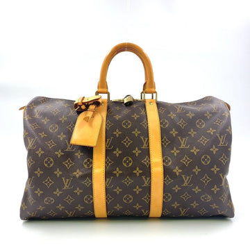 Louis Vuitton Monogram Brown Keepall 45 Handbag