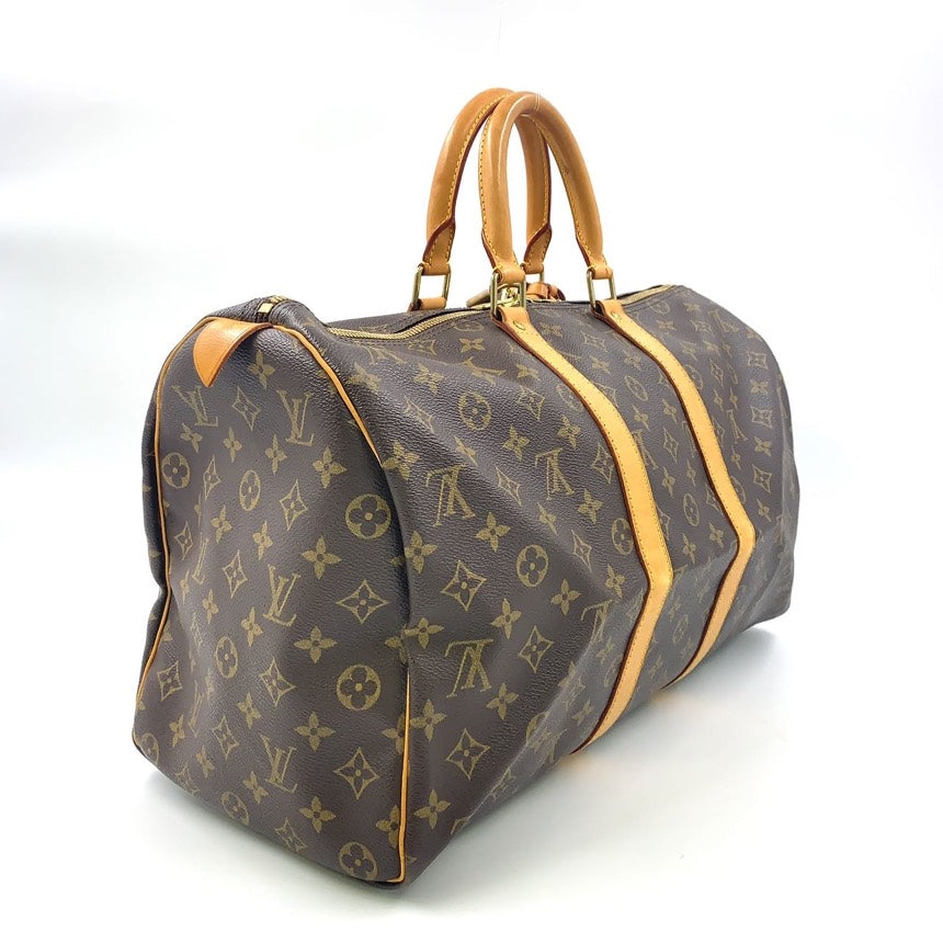 Louis Vuitton Monogram Brown Keepall 45 Handbag