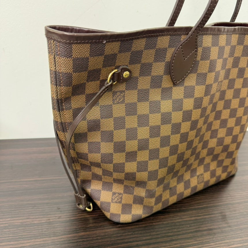Louis Vuitton Neverfull MM Damier Ebene Tote Brown