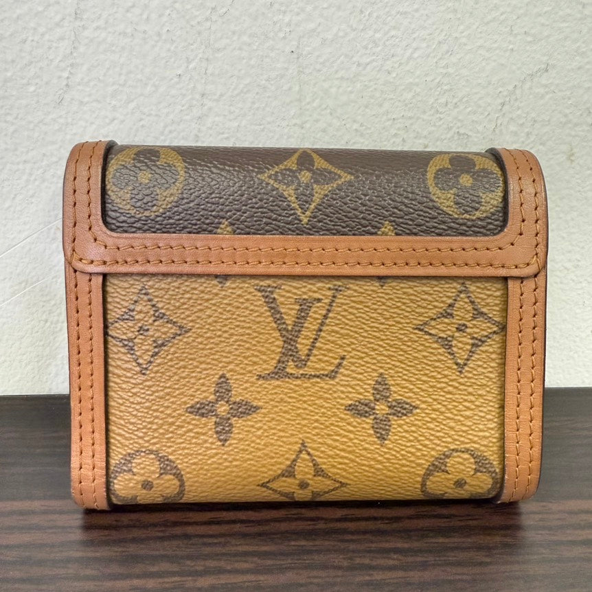 Louis Vuitton Dauphine Brown Monogram Canvas Wallet Small