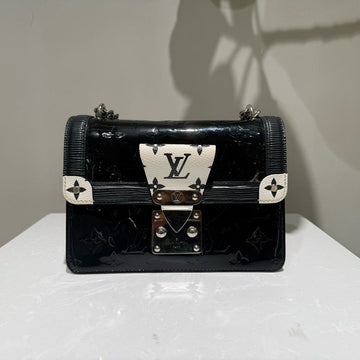 Louis Vuitton Black Patent Epi Leather Crossbody Bag Medium