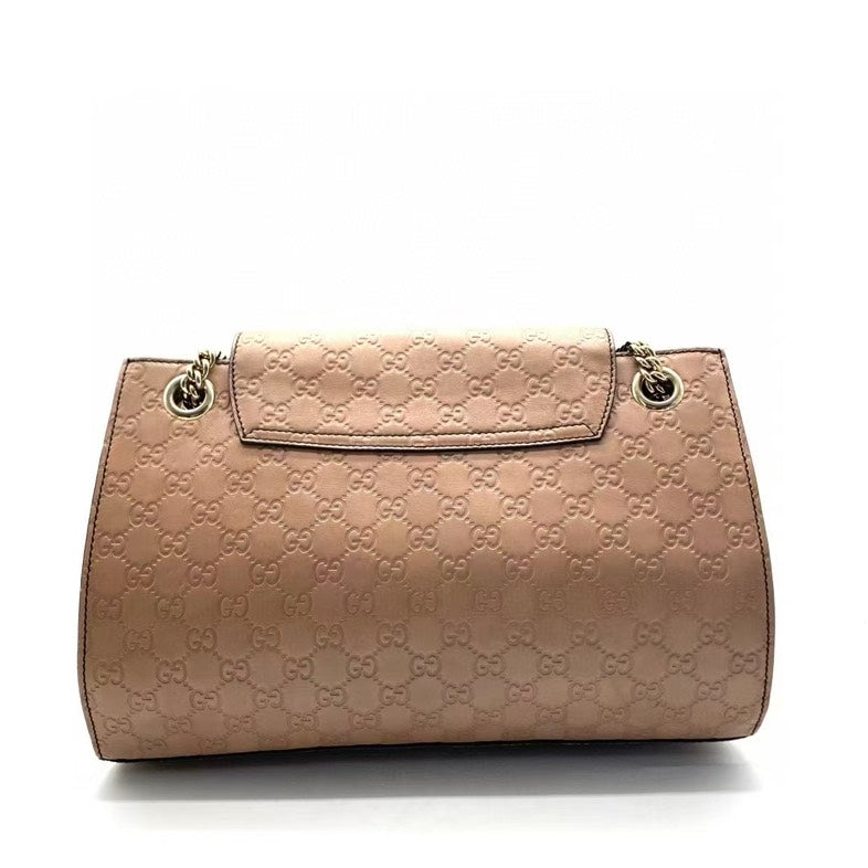 Gucci Emily Brown Leather Shoulder Bag Medium
