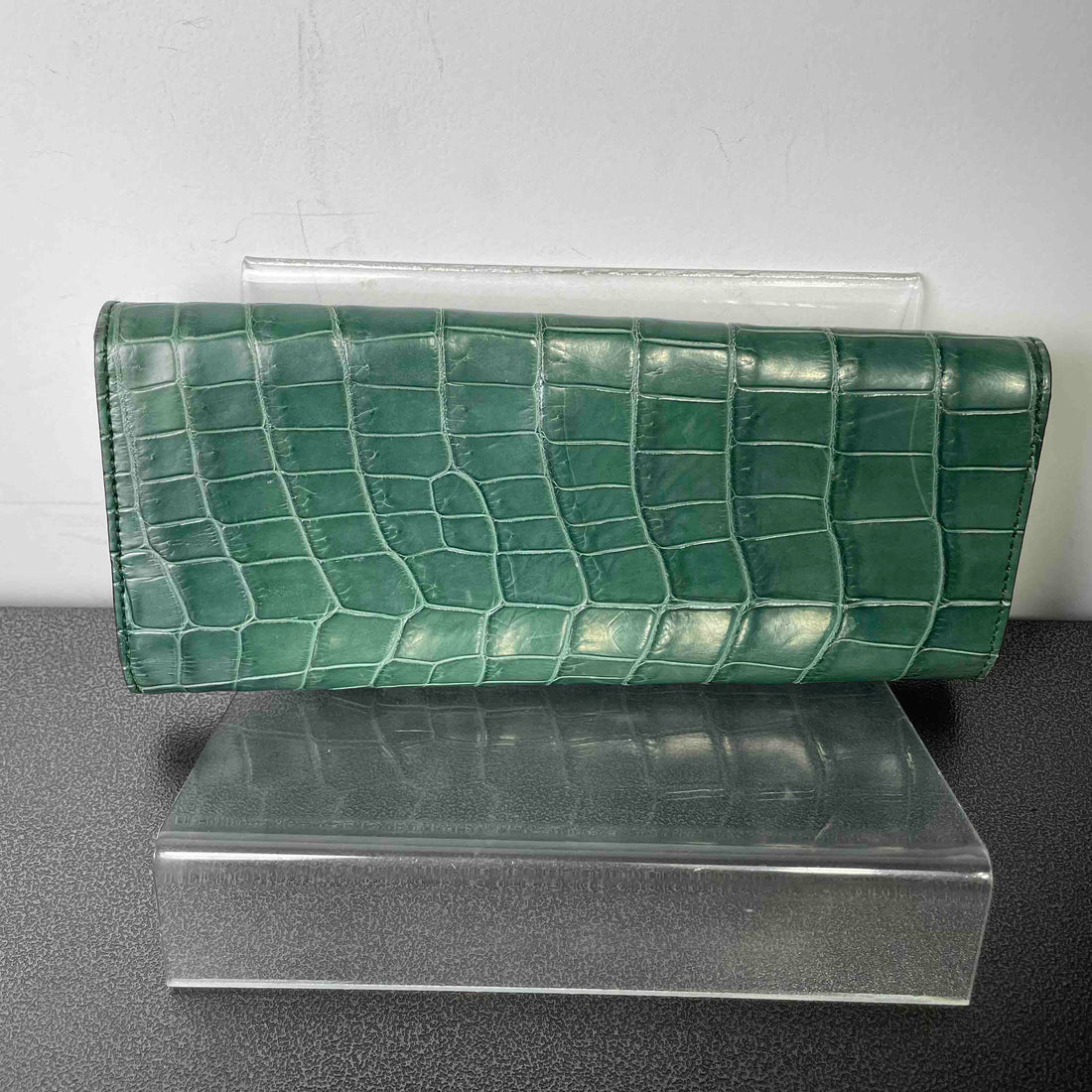 Gucci Crocodile Leather Wallet Green Horsebit