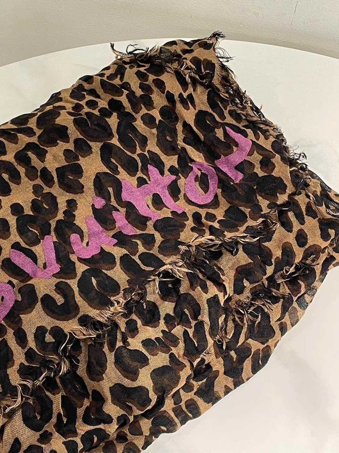 Louis Vuitton Leopard Print Silk Cashmere Scarf 180x130cm