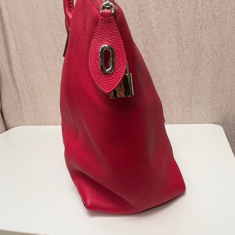 Louis Vuitton Lockit Large Red Leather Handbag