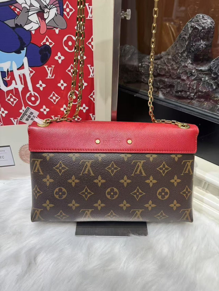 Louis Vuitton Lockme Chain Monogram Canvas Red Small Bag