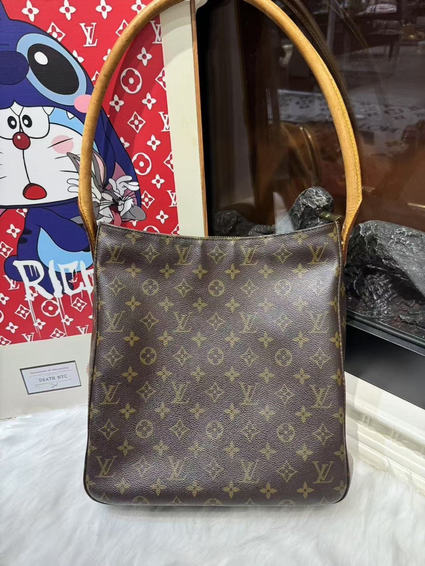 Louis Vuitton Looping Monogram Brown Canvas Shoulder Bag Medium