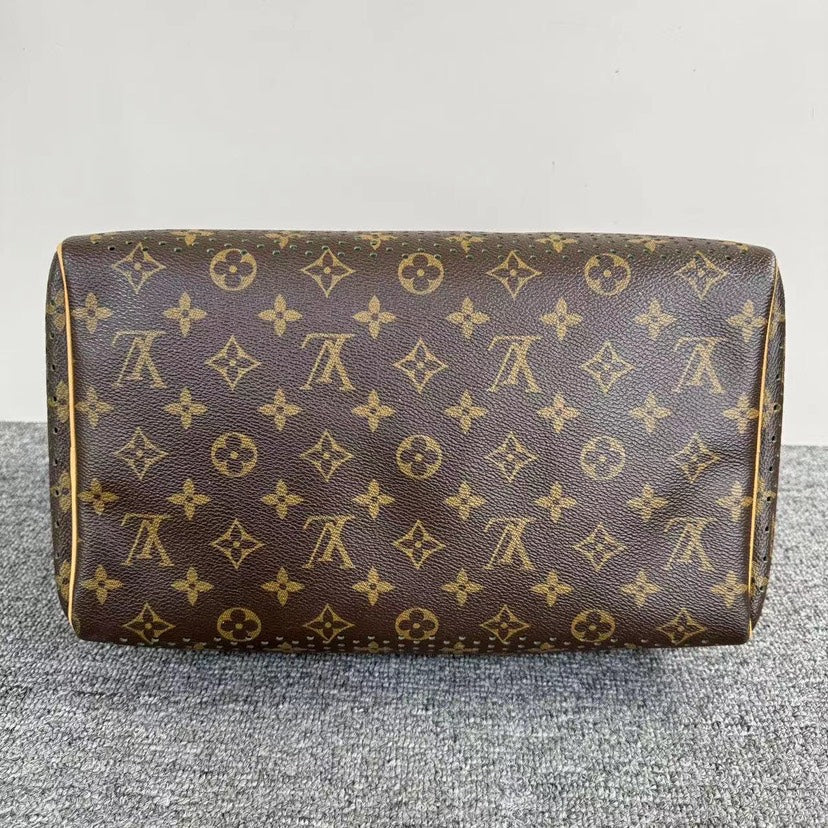 Louis Vuitton Speedy Brown Perforated Bag with Pouch