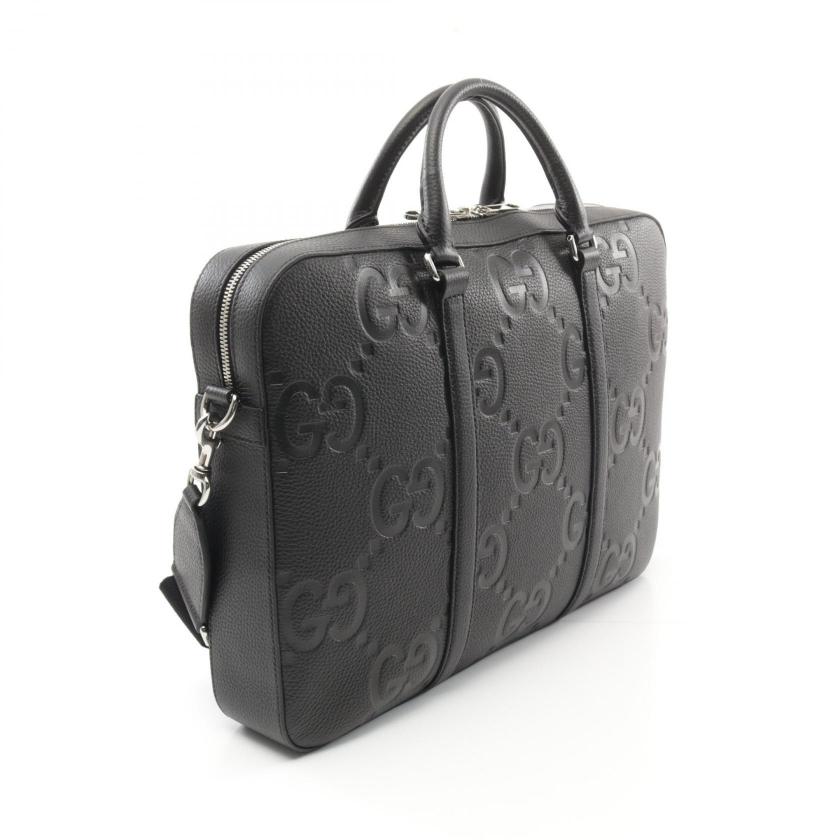 Gucci Jumbo GG Black Leather Briefcase 2WAY