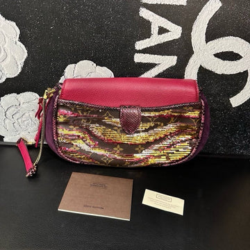 Louis Vuitton Show Sequin Pink Leather Dinner Bag
