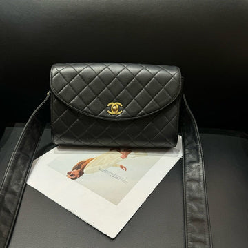 Top Quality Chanel Black Quilted Leather Crossbody Bag 23x14x8cm