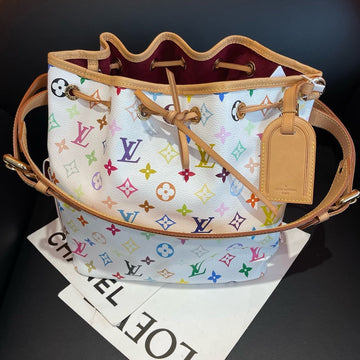 Louis Vuitton Multicolor Bucket Bag White