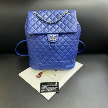 Top Quality Chanel Blue Quilted Leather Backpack 27x30.5x15cm G8365