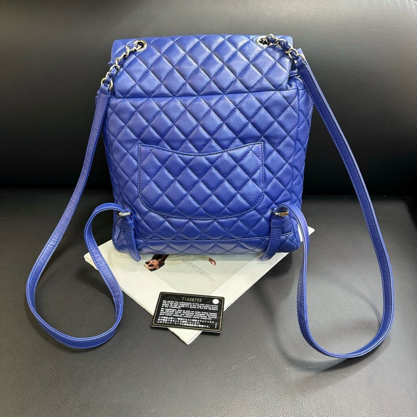 Top Quality Chanel Blue Quilted Leather Backpack 27x30.5x15cm G8365