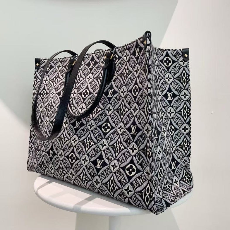 Louis Vuitton On The Go Black Monogram Canvas Tote Bag Large