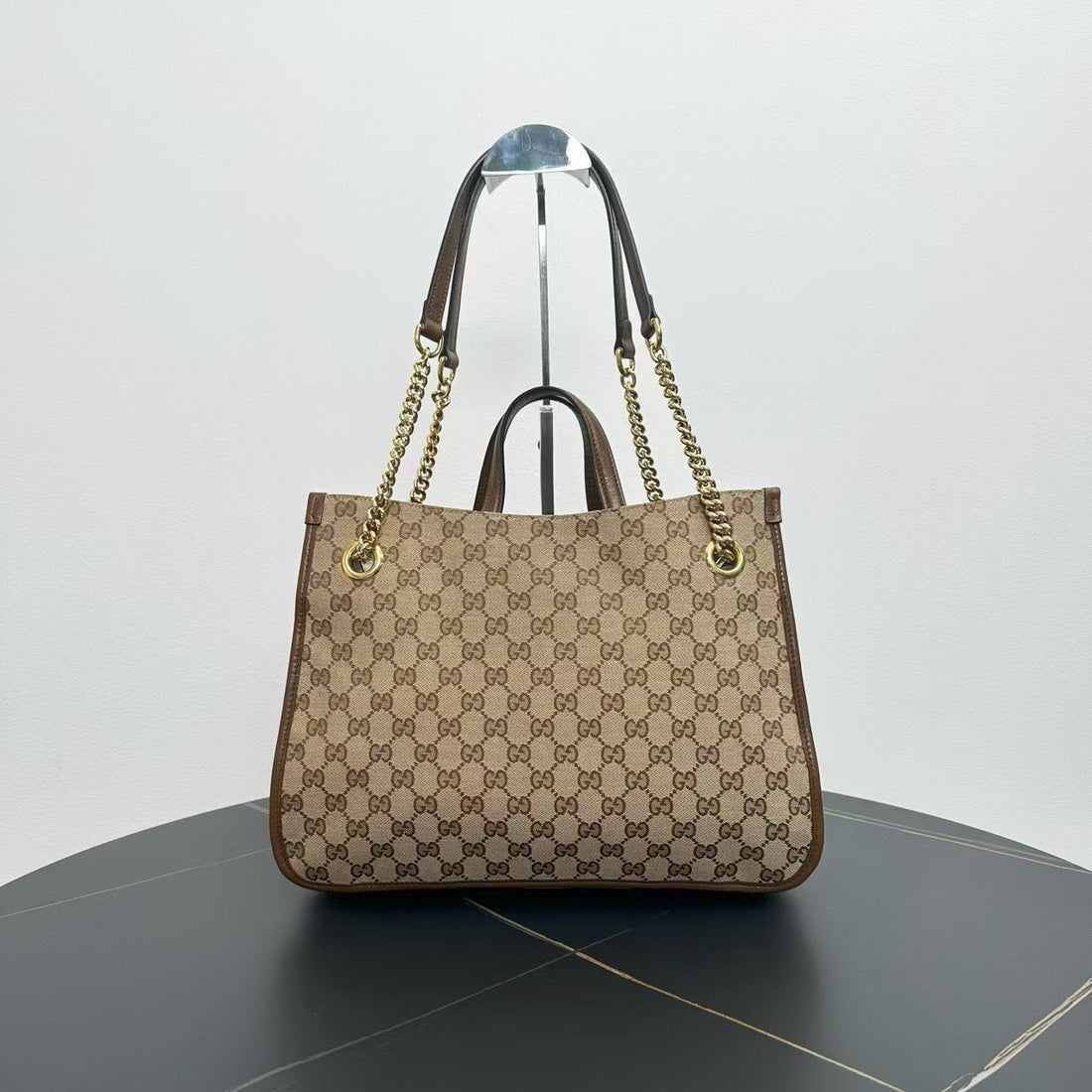 Gucci 1955 Horsebit Tote Bag Beige Canvas