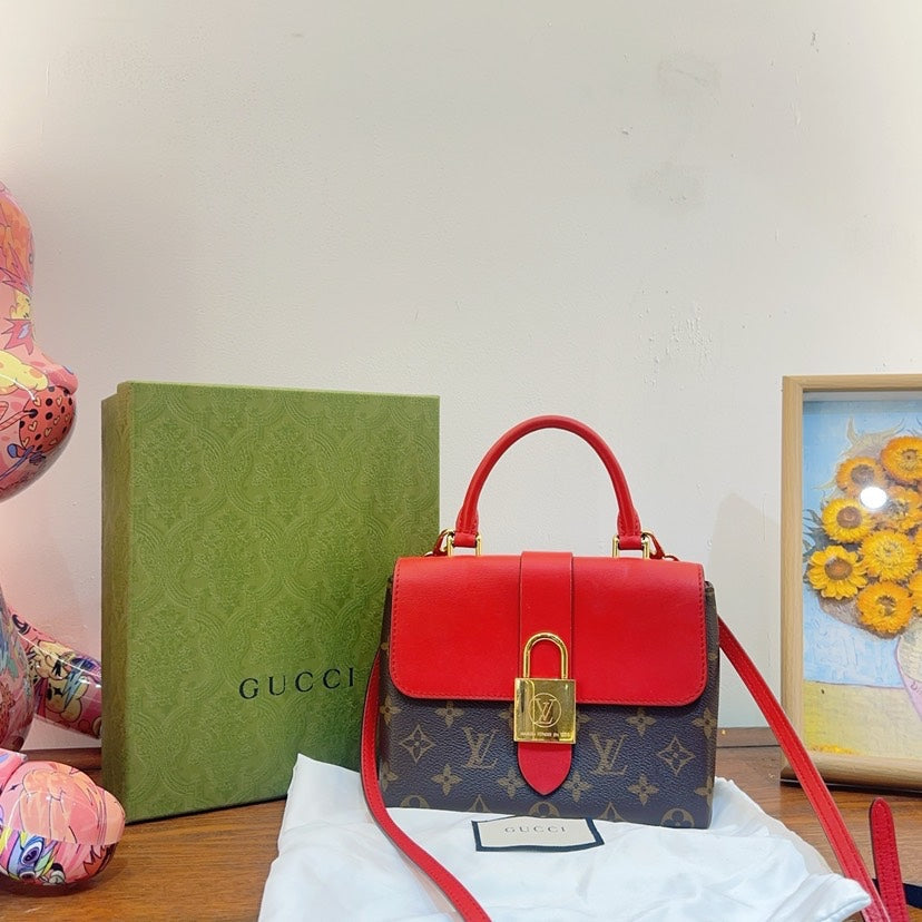 Louis Vuitton Locky BB Bag Red Monogram Handbag