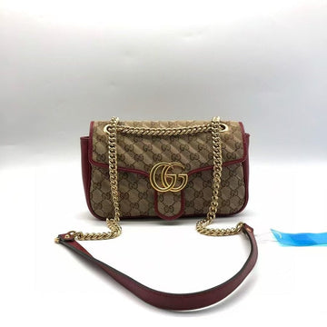 Gucci Marmont Bag Beige Red Shoulder Bag