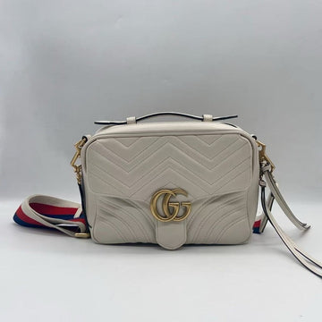 Gucci GG Marmont Flap Bag White