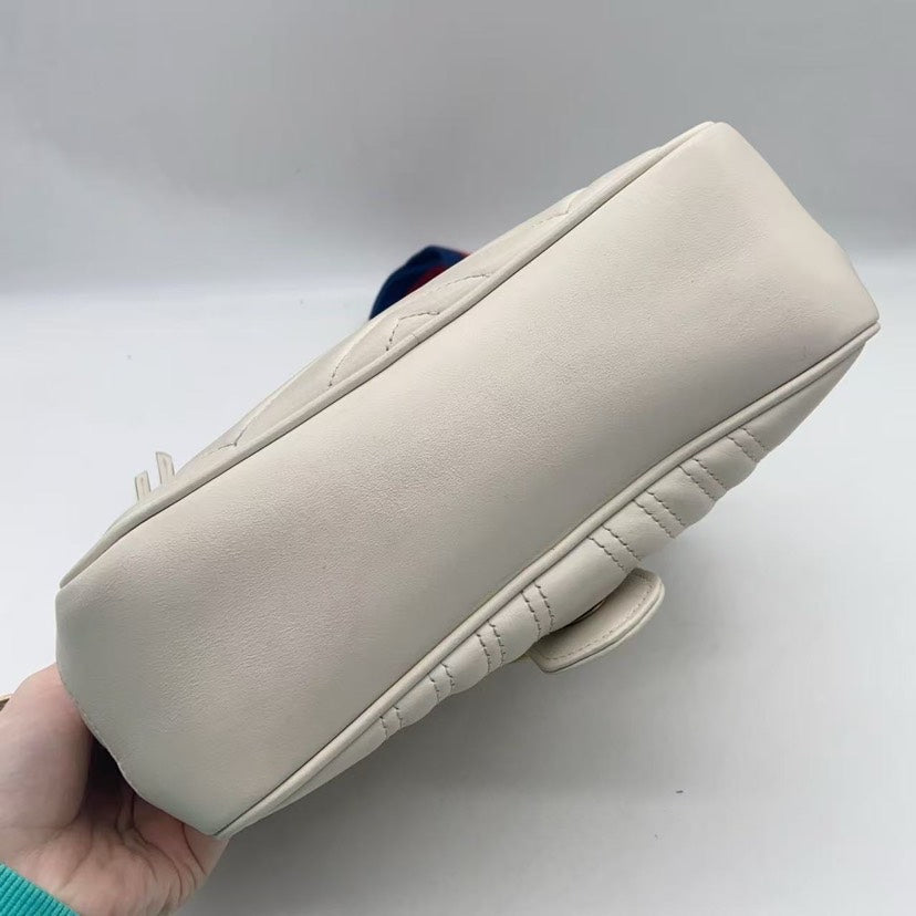 Gucci GG Marmont Flap Bag White