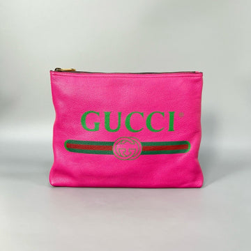 Gucci Pink Logo Clutch Bag