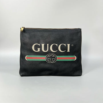 Gucci Black Logo Clutch Bag