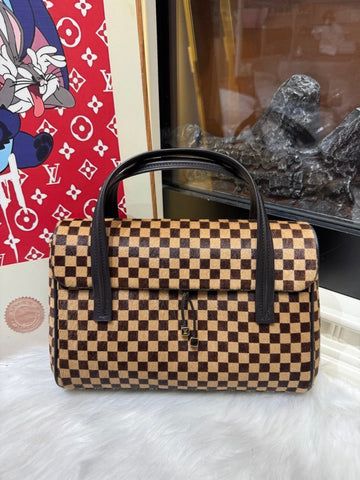 Louis Vuitton Damier Horse Hair Handle Bag Brown