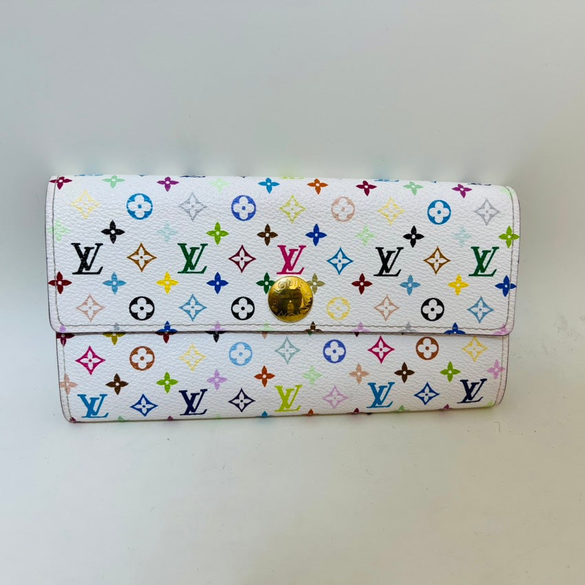 Louis Vuitton Multicolor Sarah Wallet White