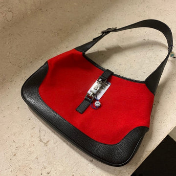 Gucci Jackie Red Wool Hobo Bag