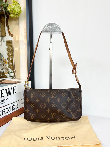 Louis Vuitton Monogram Pochette Bag Brown