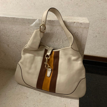 Gucci Jackie White Leather Hobo Bag